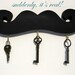 The HALF PINT Mustache Key Hook in BLACK