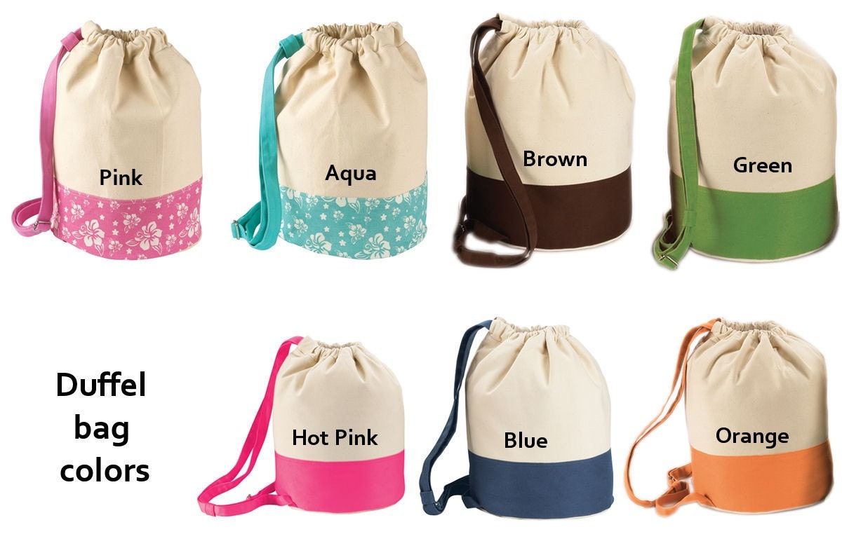 PERSONALIZED Large Canvas Beach Duffel Bag
