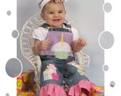 Custom Birthday Overalls Personalized with Applique Sizes 12m-4T