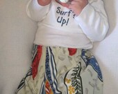 Handmade Custom Baby Surfs Up 2 piece Set Onesie Pants Handmade Boy or Girl