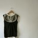 Womens Fall Houndstooth Blouse with darling sweet lace and organic cotton. Medium. by nicoles threads