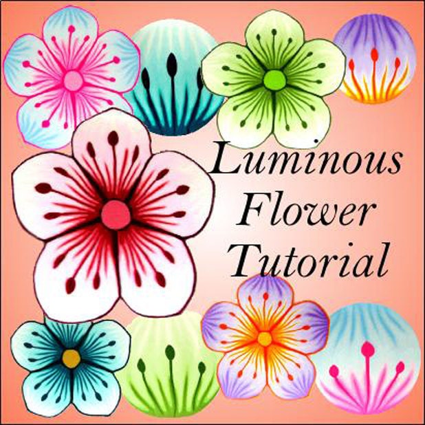 NEW tutorial - LUMINOUS flower cane - pdf polymer clay cane