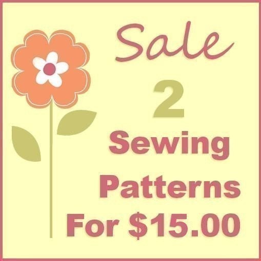 SALE  You Choose Any 2 Sewing Patterns for 15.00