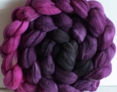 Hand Dyed gradient roving for spinning or felting 3.5 Back to Black merino or  polwarth pre order