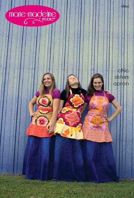 multi-sized chic sisters apron pattern by marie-madeline studio (M066)