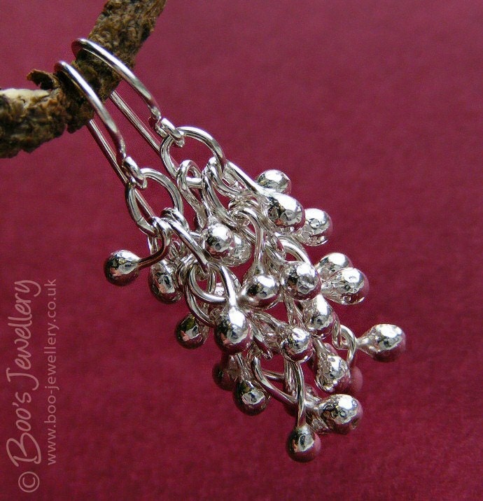 Sterling silver raindrop twisted bud earrings