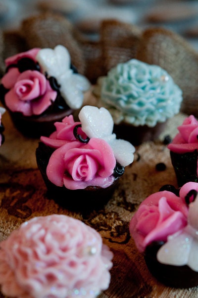 Hopeless Romantic (Vintage Rose & Butterfly) Soap Tart ... adorable tea party, wedding and shower favors.