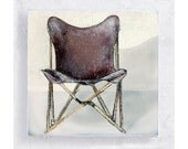 The Original Folding Chair - Tripolina Chair Portrait on 5x5 Canvas Print  Art Block - Wall Art  - Home Decor