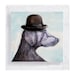 Weimaraner with Bowler Hat on 5x5 Canvas Print Block - Jake Magritte - Animal Portrait - Home Decor - Wall Art