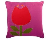 Red Flower Cashmere Pillow