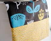 Grey, Blue and Yellow Cotton Tea Towel