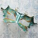 Leather Fairy Mask In Pale Blue -- Halloween Masquerade Faerie Costume
