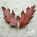 Autumn Oak Leather Leaf Barrette In Earthy Browns