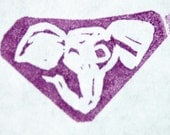 Winking Elephant Rubber Stamp