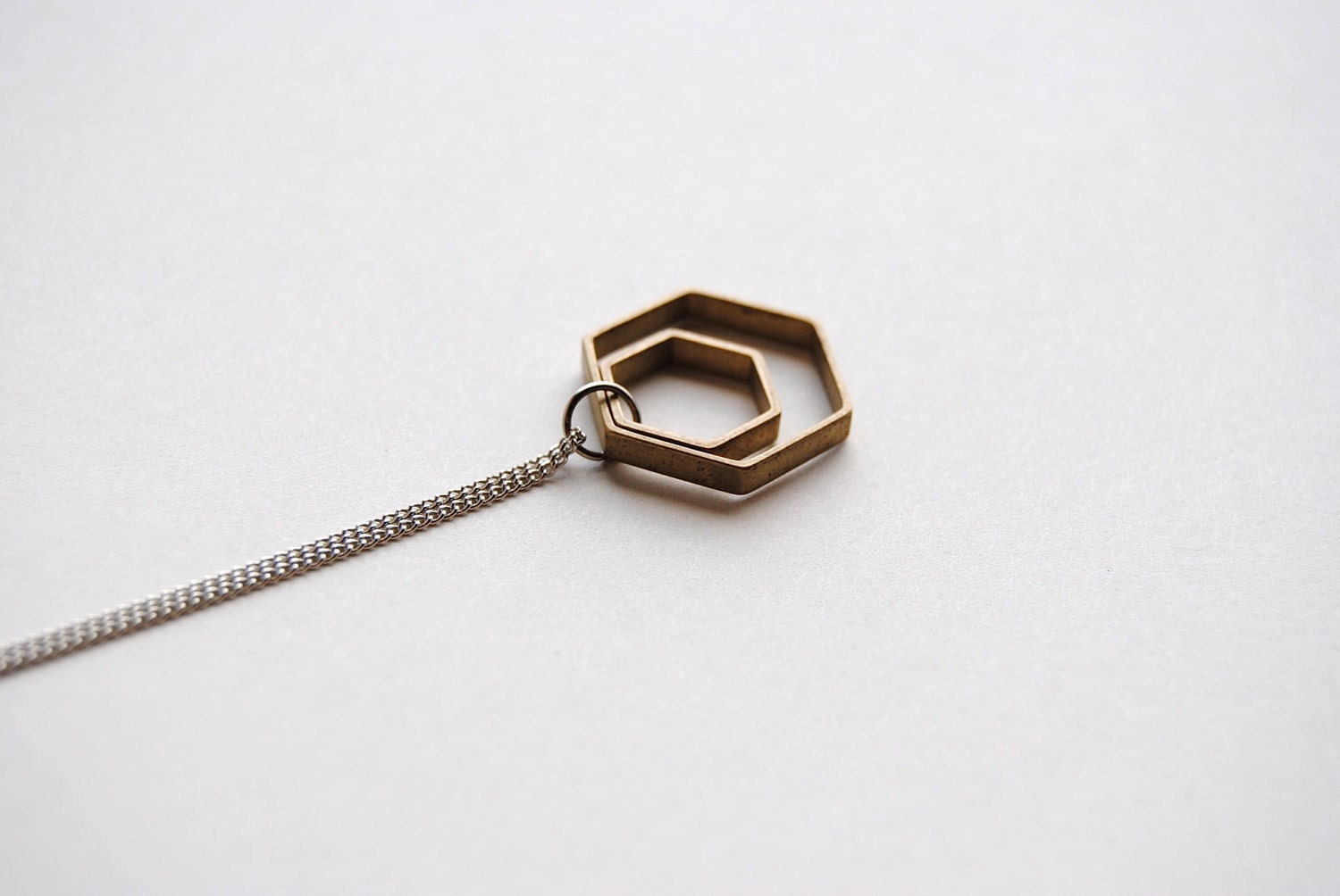 Minimalist Hexagon Necklace - Handmade Jewelry - Free Shipping in the US - Summer Fashion
