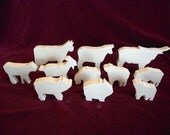 Farm Set 2, Cows, Sheep, Pigs and a Goat  Unfinished Pine Cutouts