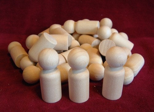 Peg Dolls, Bulk Pack of 25 of No. 5 Large Boy Peg People