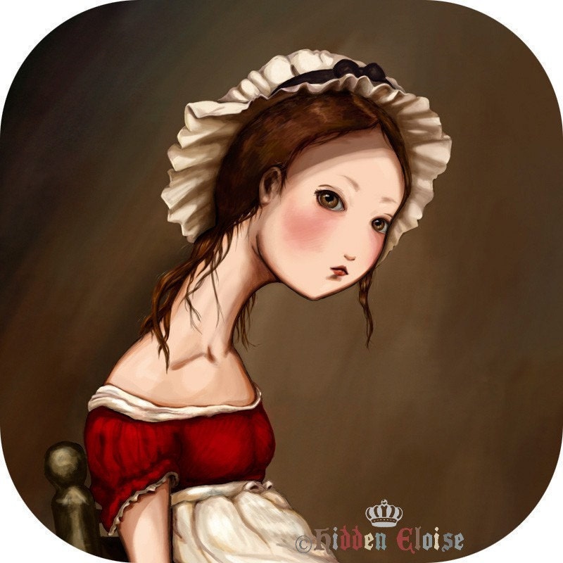 Victorian maid servant girl with cleaver art print Dark bloody noir painting Revolution rebellion equality feminism renaissance art