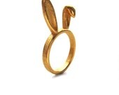 Gold Bunny Ears Ring, bunny ring, animal ring, cute ring, Kawaii ring, rabbit ears, hare, ears ring, animal jewellery, whimsical jewelry