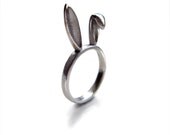 Sterling Silver Bunny Ears Ring, bunny ring, animal ring, cute, Kawaii ring, rabbit ears, ears ring, animal jewellery, whimsical jewelry