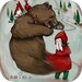 Fairytale Art Print Bear and Girl illustration Whimsical art Storybook artwork - See no Evil