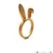 Gold Bunny Ears Ring, bunny ring, animal ring, cute ring, Kawaii ring, rabbit ears, hare, ears ring, animal jewellery, whimsical jewelry