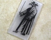 Plague doctor vintage illustration shrink polymer charm