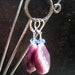 Plum twist glass and crystal earrings
