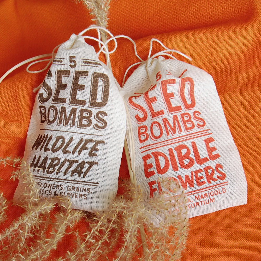 Any 2 Seed Bombs for Guerilla Gardening with Combined S/H Choose from Herb, Dog & Cat Friendly and Regional Varieties