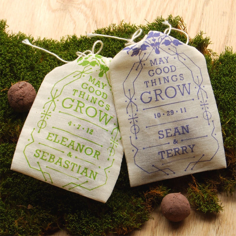Personalized Wedding Favor Seed Bombs - Herbs