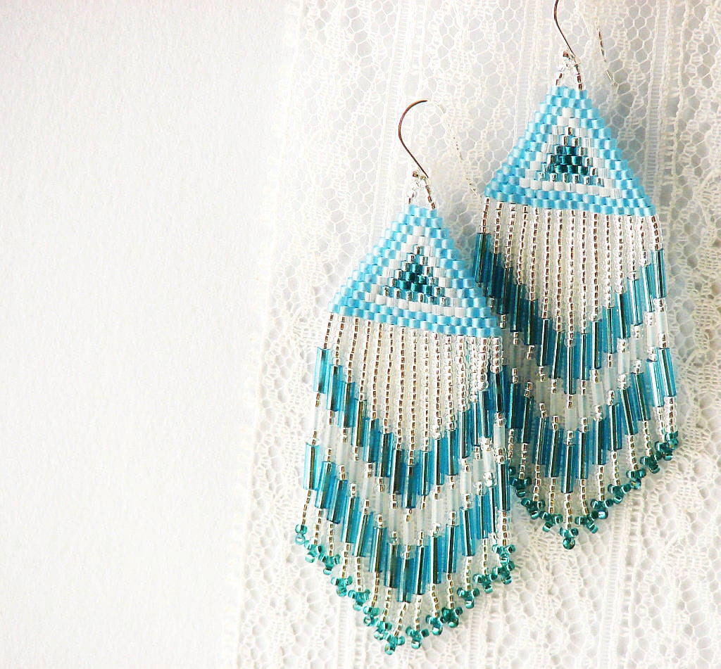 Fringe Benefits - Bead Woven Earrings