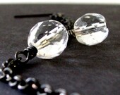 Chloe Urban Glam Crystal and Chain Long Dangle Modern Chic Earrings