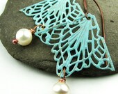 Vanaja Mata Hari Verdigris Filigree Earrings