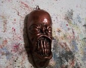 Bronze Tiki  ZombieHead Pendant