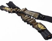 Steampunk Shirt Garters - Sleeve Garter Brown Leather Brass Winged Two Headed Griffon ROCKER Garters - Steampunk Clothing by edmdesigns