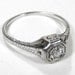 Antique 18K White Gold Art Deco DIAMOND ENGAGEMENT or Wedding Ring - Filigree Band 0.30 Ctw - Dated 1918 - GORGEOUS - Offered by edmdesigns