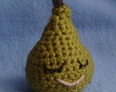 Amigurumi Pear Plushie--Crochet ORGANIC Cotton Play Food for Toddlers--Little Miss Pear