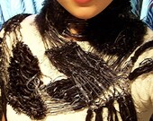 Black Noir Scarf is See Through Lightweight, Spiderweb Lacey, Goth Emo Spooky