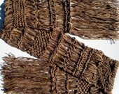 Men Hand Knit Mens Scarf Peanut Butter Brown Mens Scarf