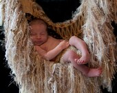 Fringie Photo Prop Baby Blanket Hammock. Cream, Beige, Ivory 'Granola' (or You Choose Colors)
