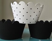 Striking Black Cupcake Wrappers for Weddings, Birthdays, Baby or Bridal Shower