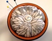 Dahlia Pincushion in a French Cheese Pot