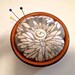 Dahlia Pincushion in a French Cheese Pot