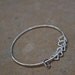 Sterling Silver Bangle, Heart Charm Bracelet, Besos, Stacking Bracelet, Stackable Bangle, Single Bracelet, Mothers Day