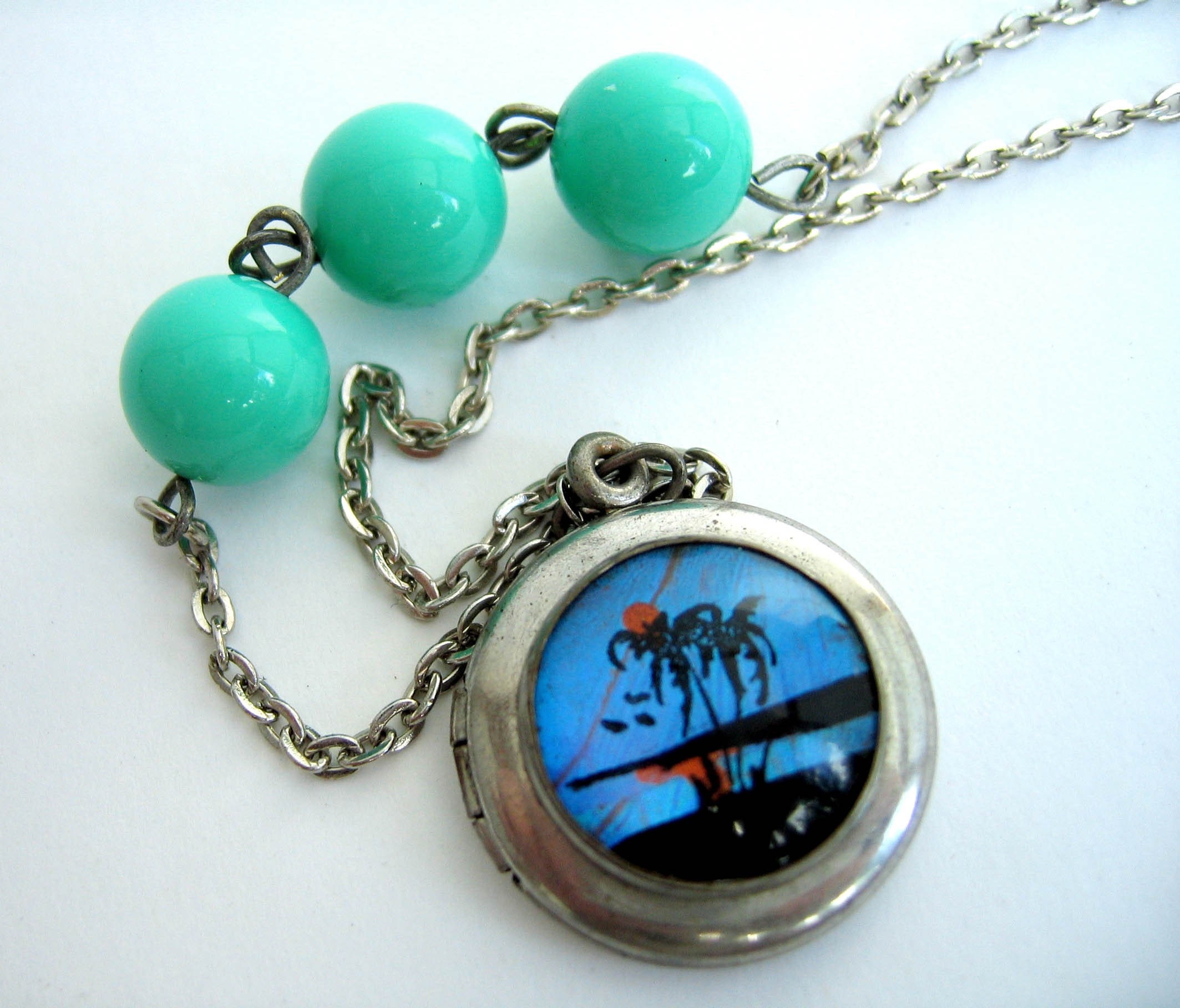 RESERVED Recycled Vintage/ Escape to Paradise Necklace 