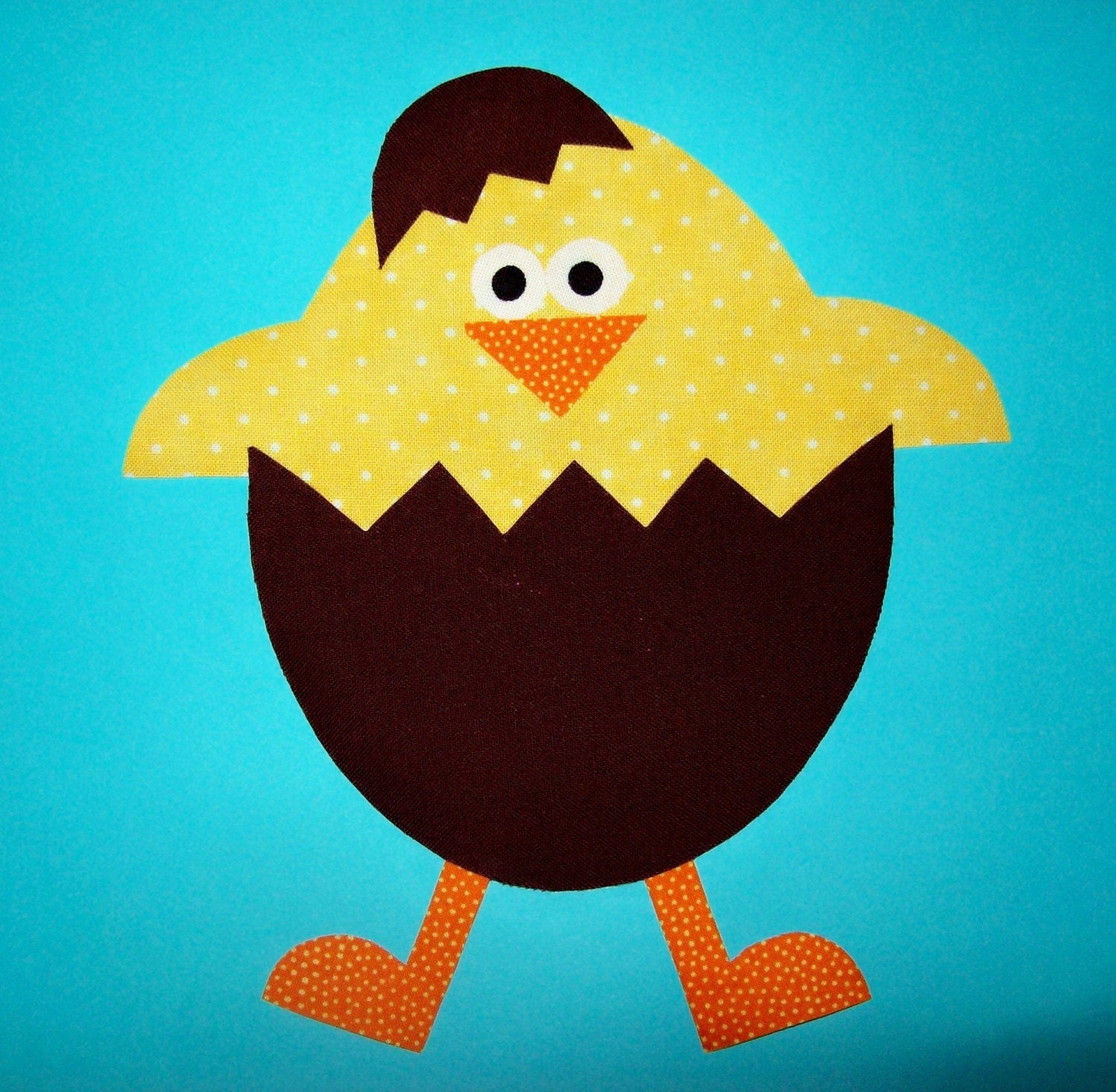 Fabric Applique PDF TEMPLATE Pattern ONLY Chick In Chocolate Easter Egg
