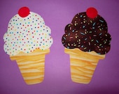 Fabric Applique TEMPLATE ONLY Cake Cone Ice Cream