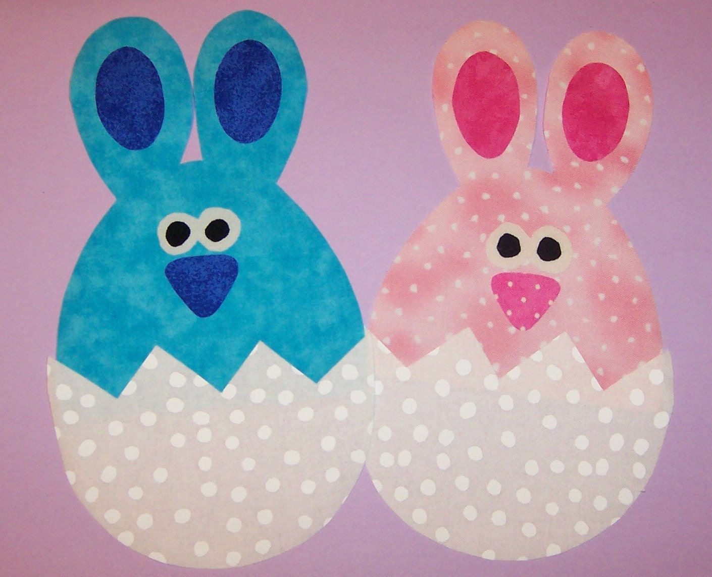 Fabric Applique TEMPLATE ONLY BUNNY In Cracked Easter Egg......New