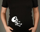 BABY SKELETON - Short Sleeve Black Maternity T-shirt