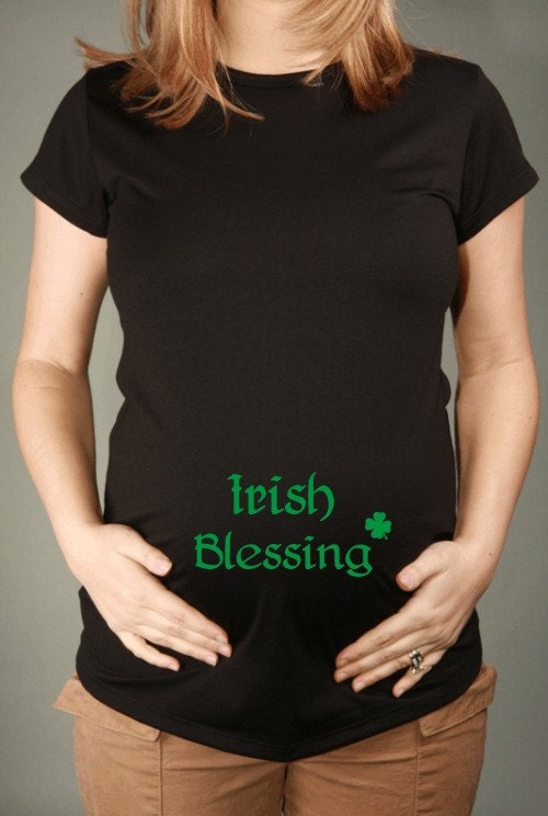 St. Patrick's Irish Blessing Black Short Sleeve Maternity T-shirt